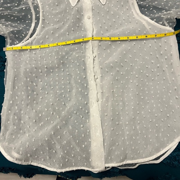 Sheer white button down blouse from ZARA - Picture 6 of 6